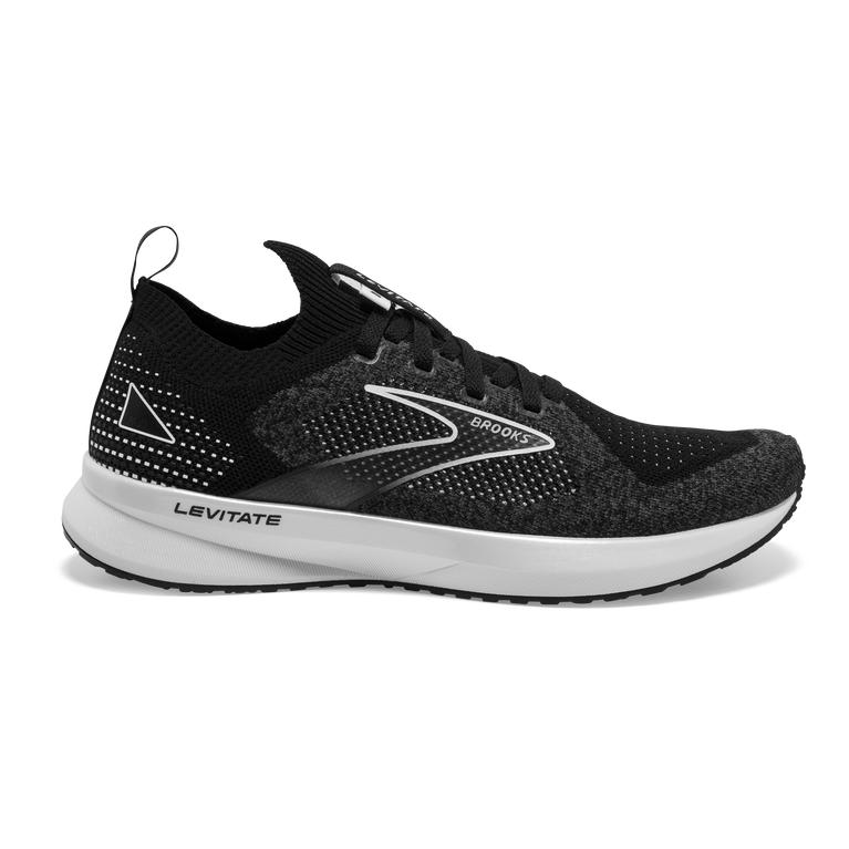 Brooks Levitate Stealthfit 5 - Womens Energy Return Road Running Shoes - Black/Grey/White (90415RFAD